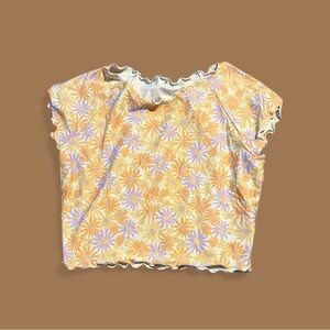 L*Space “Oopsie Daisy” Scalloped Edge Swim Top